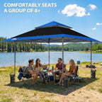 13x13 Pop Up Canopy Tent, Auto Extended Eaves, Black/Blue, alternate view 6