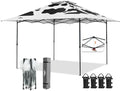 13x13 Pop Up Canopy Tent, Auto Extended Eaves, Cow Print