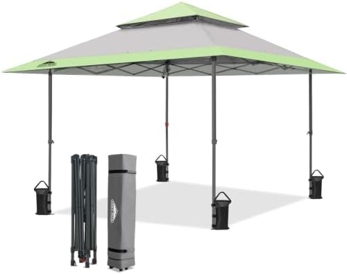 13x13 Pop Up Canopy Tent, Auto Extended Eaves, Gray in Gray