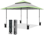 13x13 Pop Up Canopy Tent, Auto Extended Eaves, Gray in Gray