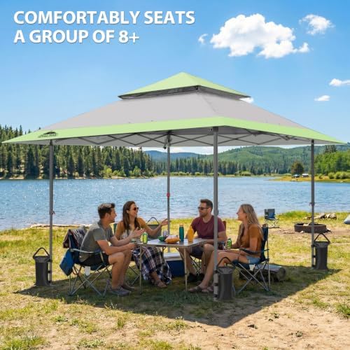 13x13 Pop Up Canopy Tent, Auto Extended Eaves, Gray in Gray, alternate view 6