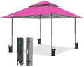 13x13 Pop Up Canopy Tent, Auto Extended Eaves, Light Pink in Light Pink