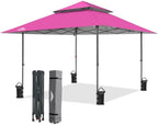 13x13 Pop Up Canopy Tent, Auto Extended Eaves, Light Pink in Light Pink