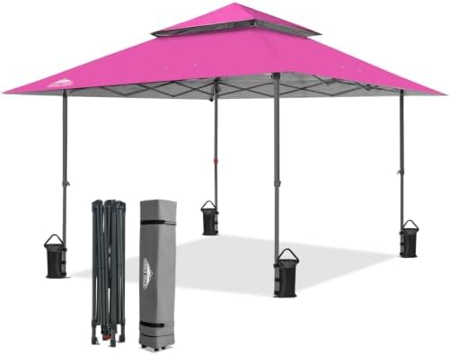 13x13 Pop Up Canopy Tent, Auto Extended Eaves, Light Pink in Light Pink