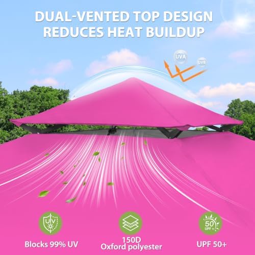 13x13 Pop Up Canopy Tent, Auto Extended Eaves, Light Pink in Light Pink, alternate view 2