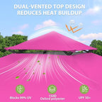 13x13 Pop Up Canopy Tent, Auto Extended Eaves, Light Pink in Light Pink, alternate view 2