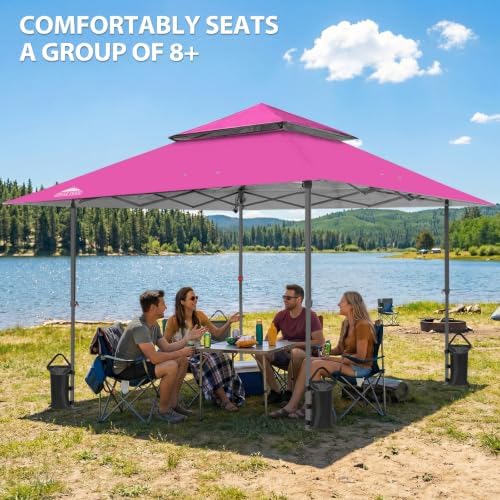 13x13 Pop Up Canopy Tent, Auto Extended Eaves, Light Pink in Light Pink, alternate view 5