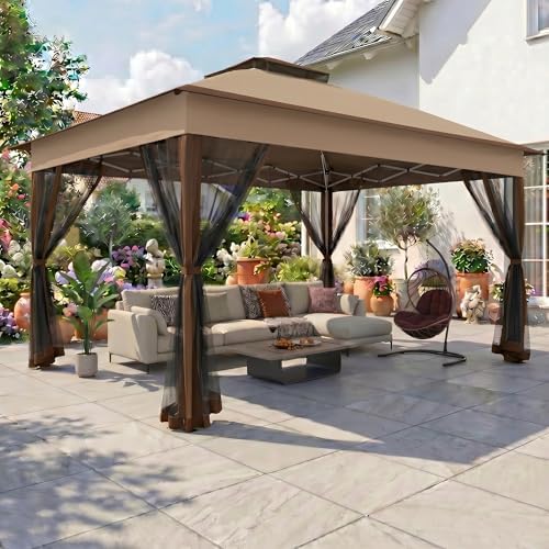 13x13 Pop Up Canopy Tent Gazebos On Clearance- Upgrade Metal Outdoor Canopy Waterproof - Portable Gazebo with