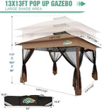 13x13 Pop Up Canopy Tent Gazebos On Clearance- Upgrade Metal Outdoor Canopy Waterproof - Portable Gazebo with, alternate view
