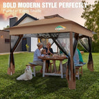 13x13 Pop Up Canopy Tent Gazebos On Clearance- Upgrade Metal Outdoor Canopy Waterproof - Portable Gazebo with, alternate view