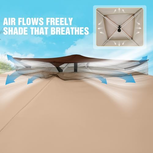 13x13 Pop Up Canopy Tent Gazebos On Clearance- Upgrade Metal Outdoor Canopy Waterproof - Portable Gazebo with, alternate view