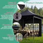 13x13 Pop Up Canopy Tent Heavy Duty with Auto-Extending Eaves, alternate view 6