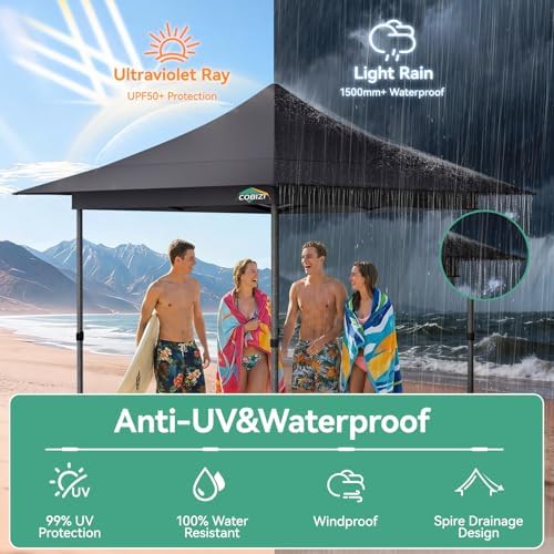 13x13 Pop Up Canopy Tent Heavy Duty with Auto-Extending Eaves, alternate view 7