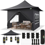 13x13 Pop up Canopy with 4 Sidewalls, Heavy Duty Tent for Parties