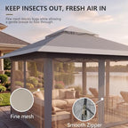 13x13 Pop Up Gazebo Canopy Tent with Mesh Netting, Beige & Coffee, alternate view 4