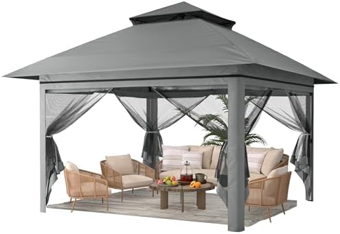 13x13 Pop Up Gazebo for Patio, Backyard, Deck - Dark Gray in Dark Gray