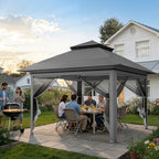 13x13 Pop Up Gazebo for Patio, Backyard, Deck - Dark Gray in Dark Gray, alternate view 2