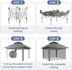 13x13 Pop Up Gazebo for Patio, Backyard, Deck - Dark Gray in Dark Gray, alternate view 4