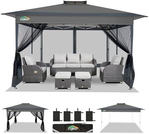 13x13 Pop up Gazebo on Clearance, Outdoor pop up Canopy Tent, carpas para Patio, Shelter - Screen Tents with