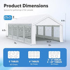 13x26 Heavy Duty Party Tent Outdoor Canopy with Storage Bags, alternate view 3
