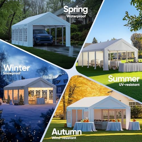13x26 Heavy Duty Party Tent Outdoor Canopy with Storage Bags, alternate view 4
