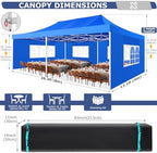 13x26 Heavy Duty Pop Up Canopy Tent with 6 Sidewalls, Blue in Blue, alternate view 2