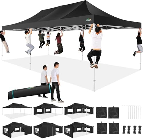 13x26 Heavy Duty Pop Up Canopy Tent with Sidewalls, Easy Up Canopy