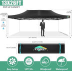 13x26 Heavy Duty Pop Up Canopy Tent with Sidewalls, Easy Up Canopy, alternate view 2