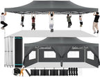 13x26 Pop Up Canopy Tent, Heavy Duty Canopy(Gray with 6 Sidewalls)