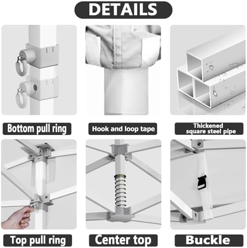 13x26 Pop Up Canopy Tent, Heavy Duty Canopy(White with 6 Sidewalls), alternate view 4