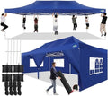13x26 Pop Up Canopy Tent with 8 Sidewall, Heavy Duty Canopy, Dark Blue in Dark Blue