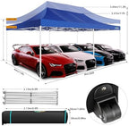 13x26 Pop Up Canopy Tent with 8 Sidewall, Heavy Duty Canopy, Dark Blue in Dark Blue, alternate view 2