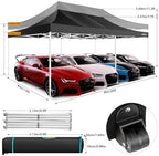 13x26 Pop Up Canopy Tent with 8 Sidewalls, Heavy Duty Canopy, Black in Black, alternate view 2