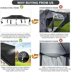 13x26 Pop Up Canopy Tent with 8 Sidewalls, Heavy Duty Canopy, Black in Black, alternate view 3