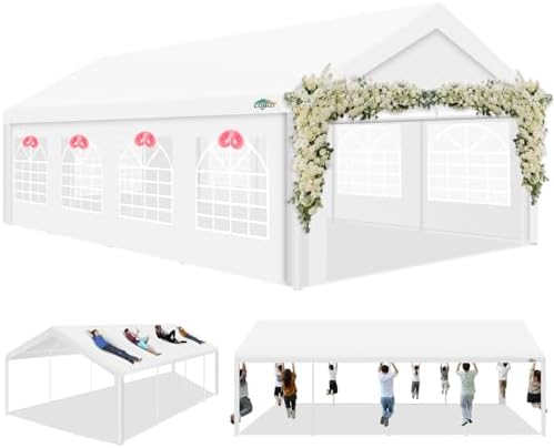13x26FT Party Tent for Parties Heavy Duty Outdoor Gazebo White Event Shelter Wedding Canopy Carport Commercial, alternate
