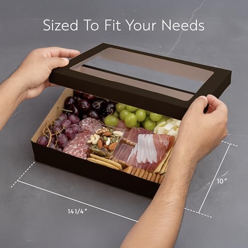 14 1/4 x 10 In Black Paper Catering Box, Window Lid, 10 Ct in 14 1/4" x 10" in Black, alternate view 2