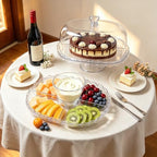 14.8" Acrylic Cake Rack with Oval Top Cover, BPA Free in Oval, alternate view 5