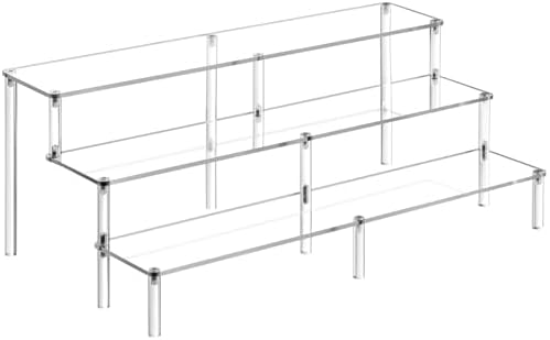 14.8 IN Large Acrylic Perfume Organizer Stand, Clear Display Risers for Perfume, Cologne, Cosmetic, Skincare
