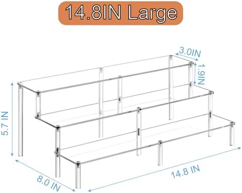 14.8 IN Large Acrylic Perfume Organizer Stand, Clear Display Risers for Perfume, Cologne, Cosmetic, Skincare, alternate view