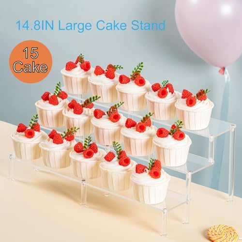 14.8 IN Large Acrylic Perfume Organizer Stand, Clear Display Risers for Perfume, Cologne, Cosmetic, Skincare, alternate view