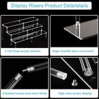 14.8 IN Large Acrylic Perfume Organizer Stand, Clear Display Risers for Perfume, Cologne, Cosmetic, Skincare, alternate view