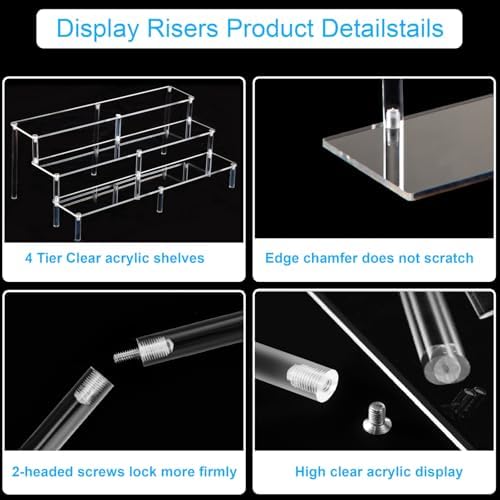 14.8 IN Large Acrylic Perfume Organizer Stand, Clear Display Risers for Perfume, Cologne, Cosmetic, Skincare, alternate view