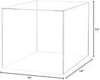 14" Clear Acrylic Display Box with One Open Side No Lid Versatile Square Plexiglass Merchandise Storage Bin or, alternate