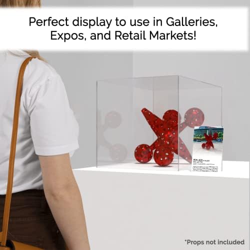 14" Clear Acrylic Display Box with One Open Side No Lid Versatile Square Plexiglass Merchandise Storage Bin or, alternate