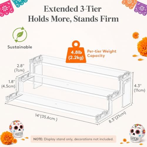 14′′ Display Riser, Dia De Muertos Altar Ofrenda Decorations, 1 Pcs in Clear, alternate view 2