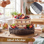 14'' Halloween Cake Stand Round Metal Black Cupcake Display Holder in Black, alternate view 4