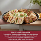 14 Inch Black Round Plastic Serving Tray - Heavy-Duty Plastic Serving Trays for Parties, Catering & Buffets, alternate view 5