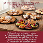 14 Inch Black Round Plastic Serving Tray - Heavy-Duty Plastic Serving Trays for Parties, Catering & Buffets, alternate view 7