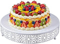 14 Inch Cake Stand, Metal Round Cake Stands Set in White