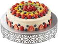 14 Inch Cake Stand Round Metal Cupcake in Silver